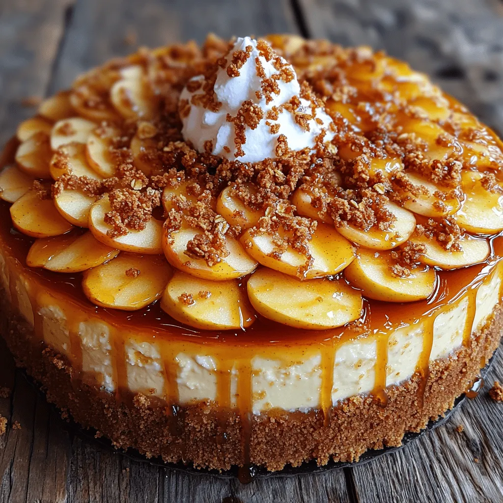 Apple Crisp Cheesecake is a dessert that beautifully marries two beloved classics: the warm, comforting flavors of apple crisp and the rich, creamy texture of cheesecake. This innovative dessert is not just a treat for the taste buds; it’s a feast for the eyes as well. With its layered textures and flavors, it promises to elevate any occasion, whether it's a holiday gathering, a family celebration, or a simple weeknight treat. The combination of the buttery crust, the tangy cheesecake filling, and the sweet, spiced apple topping topped with a crunchy crisp layer creates a symphony of flavors that is hard to resist.