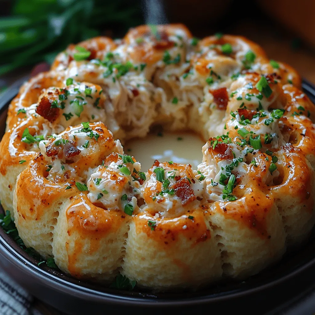 Are you searching for a crowd-pleasing dish that combines comfort, flavor, and fun? Look no further than the irresistible Chicken Bacon Ranch Pull Apart Rolls. These delectable rolls are a delightful fusion of shredded chicken, crispy bacon, creamy ranch dressing, and gooey cheese, all wrapped in buttery biscuit dough. Each roll pulls apart easily, making it a perfect finger food for gatherings, parties, or cozy family dinners.