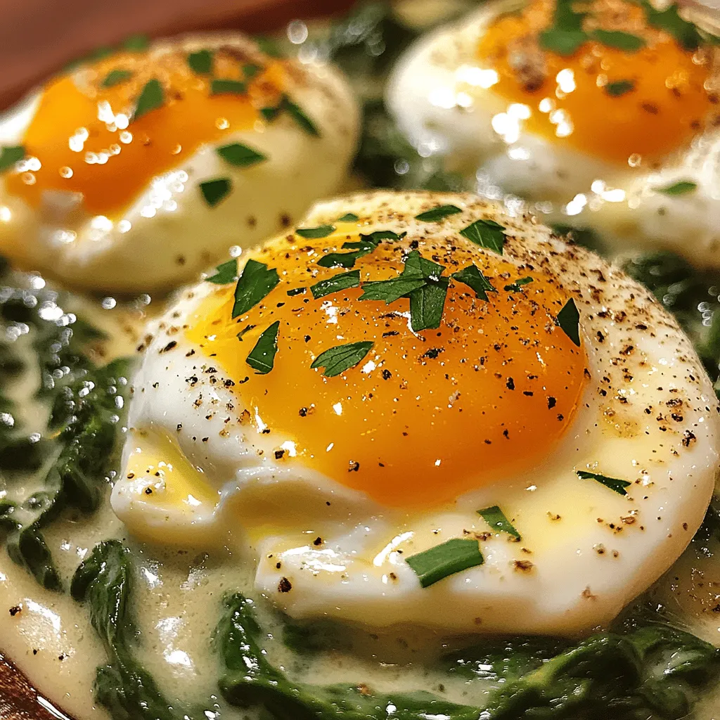 Spinach is the star of this dish, providing a vibrant green color and a wealth of nutrients. Packed with vitamins A, C, and K, as well as iron and calcium, spinach is known for its health benefits, including boosting immunity and promoting bone health. The flavor profile of fresh spinach is mild yet slightly earthy, making it an excellent canvas for the rich and creamy components of the dish. When sautéed, spinach wilts down considerably, intensifying its flavor while maintaining its nutritional value, making it a wholesome addition to your breakfast table.
