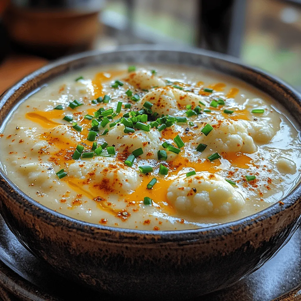Soups have long held a cherished place in the hearts and kitchens of home cooks around the world. They offer not just warmth and nourishment but also a sense of comfort and familiarity that can soothe the spirit. Among the myriad of soup varieties, Creamy Garlic Cheddar Cauliflower Soup stands out with its unique flavor profile, combining the subtle earthiness of cauliflower with the rich, savory notes of garlic and cheddar cheese. This delightful concoction is not only delicious but also embodies the essence of comfort food, making it a perfect choice for chilly evenings or cozy gatherings.