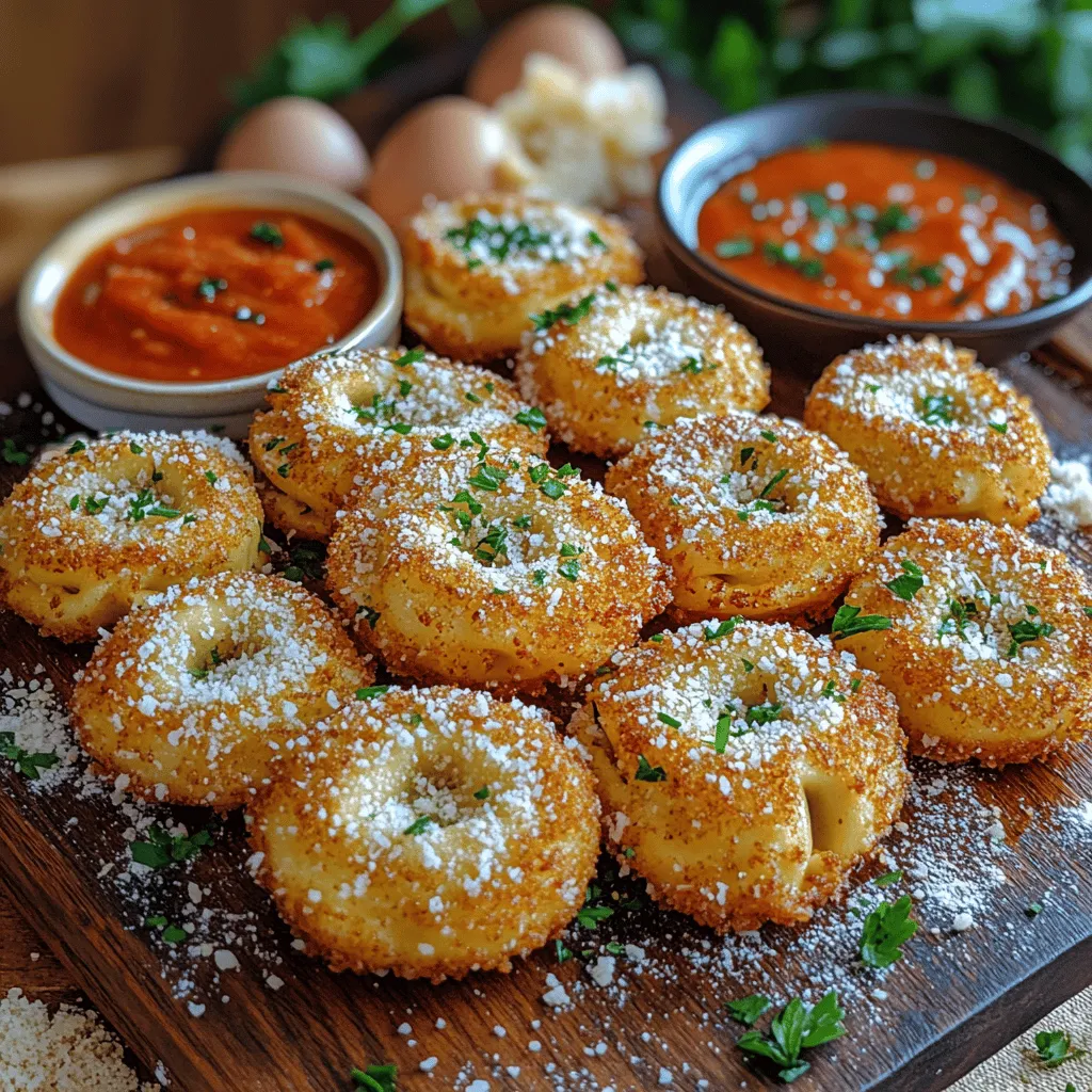 Crispy Parmesan fried tortellini is a delightful twist on a classic Italian dish, transforming tender, flavorful pasta into a crunchy snack that's perfect for sharing. This dish is an exciting way to enjoy tortellini, whether you're hosting a game night, throwing a casual get-together, or simply craving an indulgent bite. The combination of creamy cheese-filled tortellini with a crispy, golden coating and the rich, savory flavor of Parmesan cheese creates a culinary experience that is both satisfying and delicious.