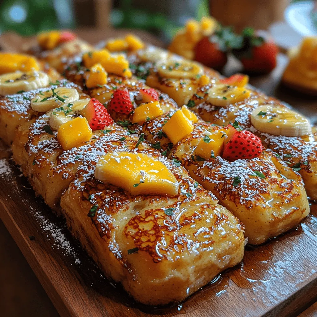 If you’re seeking a breakfast dish that transports you to a tropical paradise with every bite, look no further than Tropical Hawaiian Roll French Toast. This delightful recipe combines the naturally sweet, fluffy texture of Hawaiian sweet rolls with the classic French toast preparation, creating a perfect balance of flavors and textures that is sure to impress your family and friends. With its origins rooted in the sweet, sun-kissed islands of Hawaii, this dish captures the essence of tropical cuisine, making it an ideal choice for any breakfast or brunch occasion.