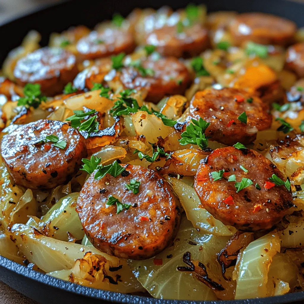 The Savory Cabbage & Smoked Sausage Skillet is a delightful one-pan dish that marries the robust flavors of smoked sausage with the wholesome crunch of green cabbage. This recipe is a fantastic choice for weeknight dinners or casual gatherings, effortlessly combining convenience with comfort. In an era where quick meals often compromise on flavor, this dish stands out by delivering a hearty, satisfying meal that warms both the body and soul.
