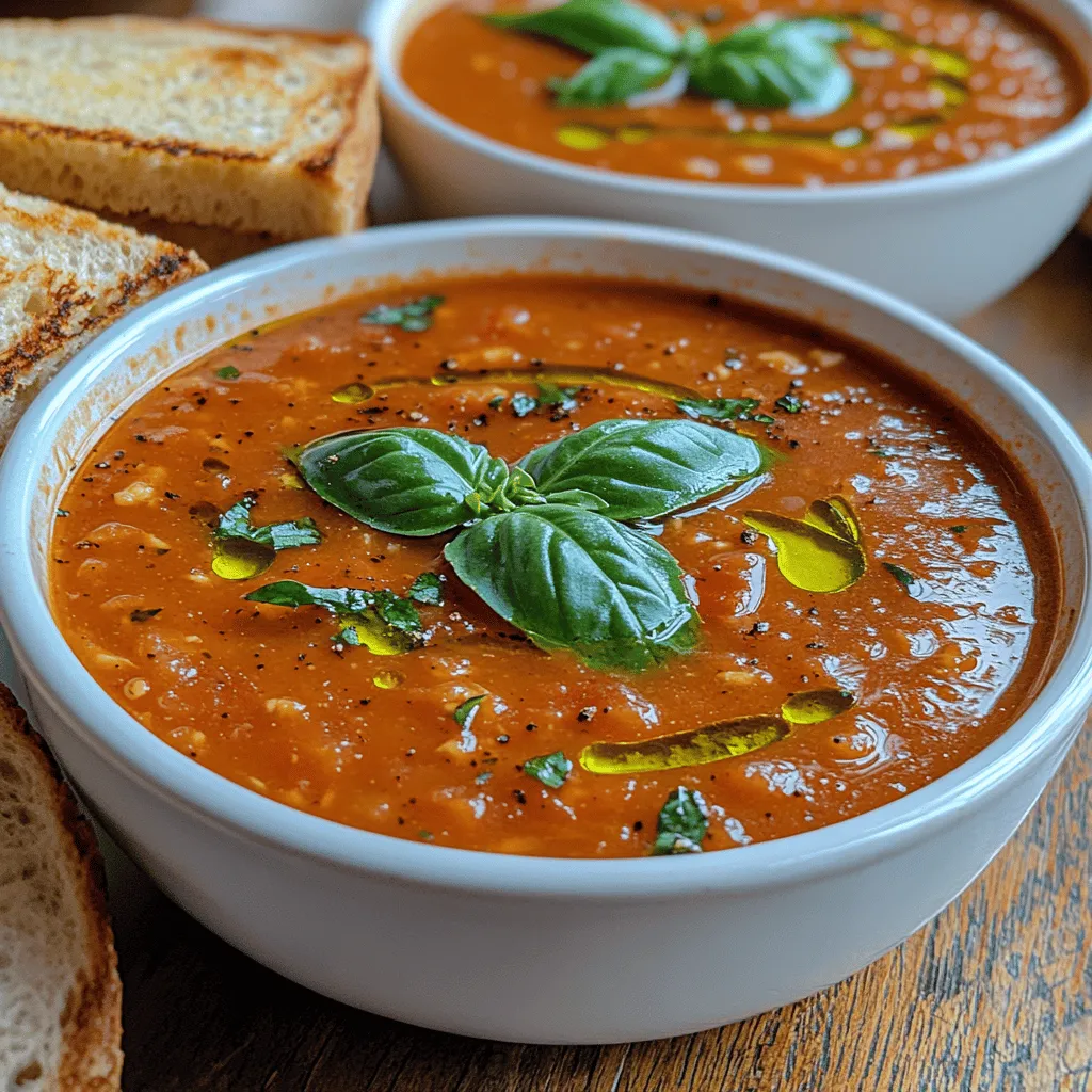 Welcome to the culinary journey of Hearty Tomato Basil Bliss, a soup that not only tantalizes your taste buds but also serves as a warm hug for your soul. This delightful dish combines the robust flavors of ripe tomatoes with the refreshing aroma of basil, creating a symphony of tastes that resonate with comfort and nostalgia. Perfect for those chilly evenings or as a light lunch, this soup is incredibly versatile. Whether you are a busy professional looking for a quick meal or a parent seeking to nourish your family with wholesome ingredients, this recipe is designed to cater to all your needs.