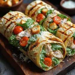 Wraps have emerged as one of the most popular meal options for those seeking convenience without sacrificing flavor. Their adaptability allows them to cater to a wide array of tastes, making them ideal for quick lunches, leisurely picnics, or hearty dinners. Among the sea of wrap options available, Chicken Caesar Wraps stand out due to their delightful blend of flavors and textures. The Crunchy Delight Chicken Caesar Wraps are a creative fusion that brings the classic Caesar salad to a portable format, perfectly balancing the creamy dressing, savory cheese, and fresh veggies with the satisfying crunch of crispy croutons.
