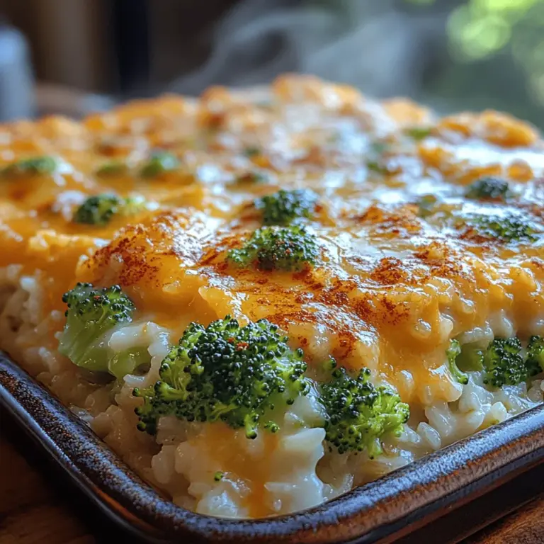 In the realm of comfort foods, few dishes encapsulate warmth and satisfaction quite like Cheesy Broccoli Rice Casserole. This delightful dish is a celebration of flavors and textures, combining the creaminess of cheese with the wholesome goodness of broccoli and rice. It's a dish that appeals to families and individuals alike, making it a perfect choice for weeknight dinners or potlucks. Not only does it satisfy the palate, but it also provides a sense of nostalgia, reminiscent of home-cooked meals shared around the dinner table.