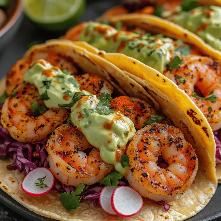 Shrimp tacos are a culinary delight that combines vibrant flavors, fresh ingredients, and a touch of creativity. They are not only a feast for the taste buds but also a feast for the eyes, making them an ideal choice for both quick weeknight meals and impressive dishes for gatherings. The concept of zesty shrimp tacos with avocado crema embodies the perfect balance of succulent shrimp, zesty spices, creamy avocado, and a medley of fresh toppings. This recipe offers an unforgettable dining experience, highlighting the beauty of simple yet wholesome ingredients.
