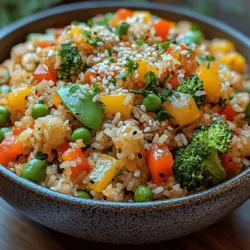 Fried rice is a beloved dish that has earned its place as a staple in many cuisines around the world. Its versatility allows it to be customized with a variety of ingredients, making it a go-to option for home cooks and restaurant chefs alike. Whether it’s served as a main dish or a side, fried rice can accommodate a wide range of flavors and textures, appealing to the taste buds of everyone. As culinary trends evolve, so does the demand for healthier dining options. This is where our Colorful Veggie-Packed Fried Rice comes into play, offering an exciting, nutritious twist on the classic dish.