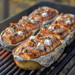 Grilled desserts have become a popular trend among culinary enthusiasts and casual home cooks alike, transforming the way we perceive sweet treats. No longer confined to the oven, desserts are taking on a new life on the grill, resulting in unique flavor profiles and exciting textures. One such delightful creation is the Grilled Banana Boats with Chocolate, a simple yet decadent dessert that is perfect for summer gatherings, camping trips, or family barbecues. These delicious treats combine the natural sweetness of ripe bananas with rich, melty chocolate and gooey marshmallows, creating an irresistible combination that will satisfy your sweet tooth.