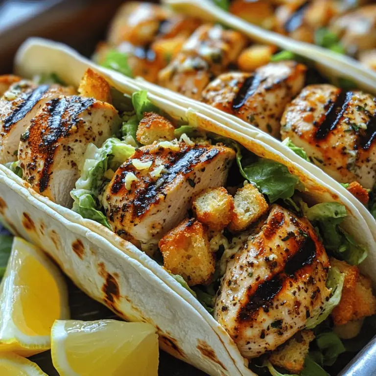 Grilled Chicken Caesar Wraps embody the perfect blend of fresh, zesty flavors and satisfying textures, making them an ideal choice for a quick lunch or a delightful dinner. This recipe not only offers a modern twist on the classic Caesar salad but also provides a convenient way to enjoy a nutritious meal on the go. In today’s fast-paced world, the demand for quick yet wholesome meals has led to the rising popularity of wraps. They are versatile, easy to prepare, and can be customized to suit a variety of tastes and dietary preferences.