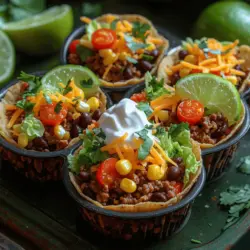 Exploring the core components of the Crunchy Mini Taco Salad Cups provides insight into their nutritional benefits and flavor profiles. Each ingredient plays a vital role in creating the delightful taste and texture that makes these mini cups so irresistible.