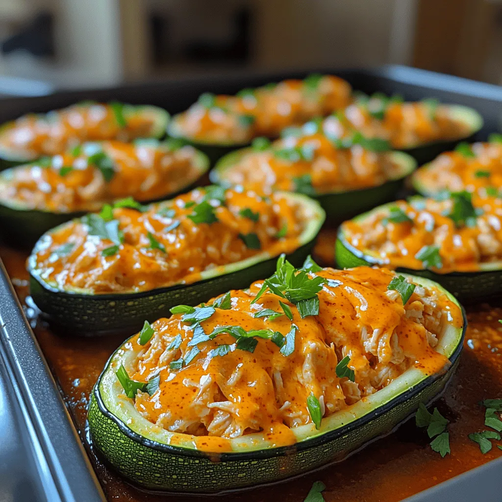 In recent years, zucchini boats have surged in popularity as a healthy, versatile dish that caters to a variety of dietary preferences. These hollowed-out zucchinis offer a delightful way to serve up a range of fillings, transforming a simple vegetable into a canvas for culinary creativity. Among the myriad of fillings available, Buffalo Chicken Zucchini Boats stand out as a fan-favorite, marrying the bold, spicy flavors of Buffalo chicken with the tender, nutritious flesh of zucchini. This dish not only satisfies cravings for comfort food but also aligns with modern health trends, making it an excellent choice for those seeking low-carb and gluten-free options.