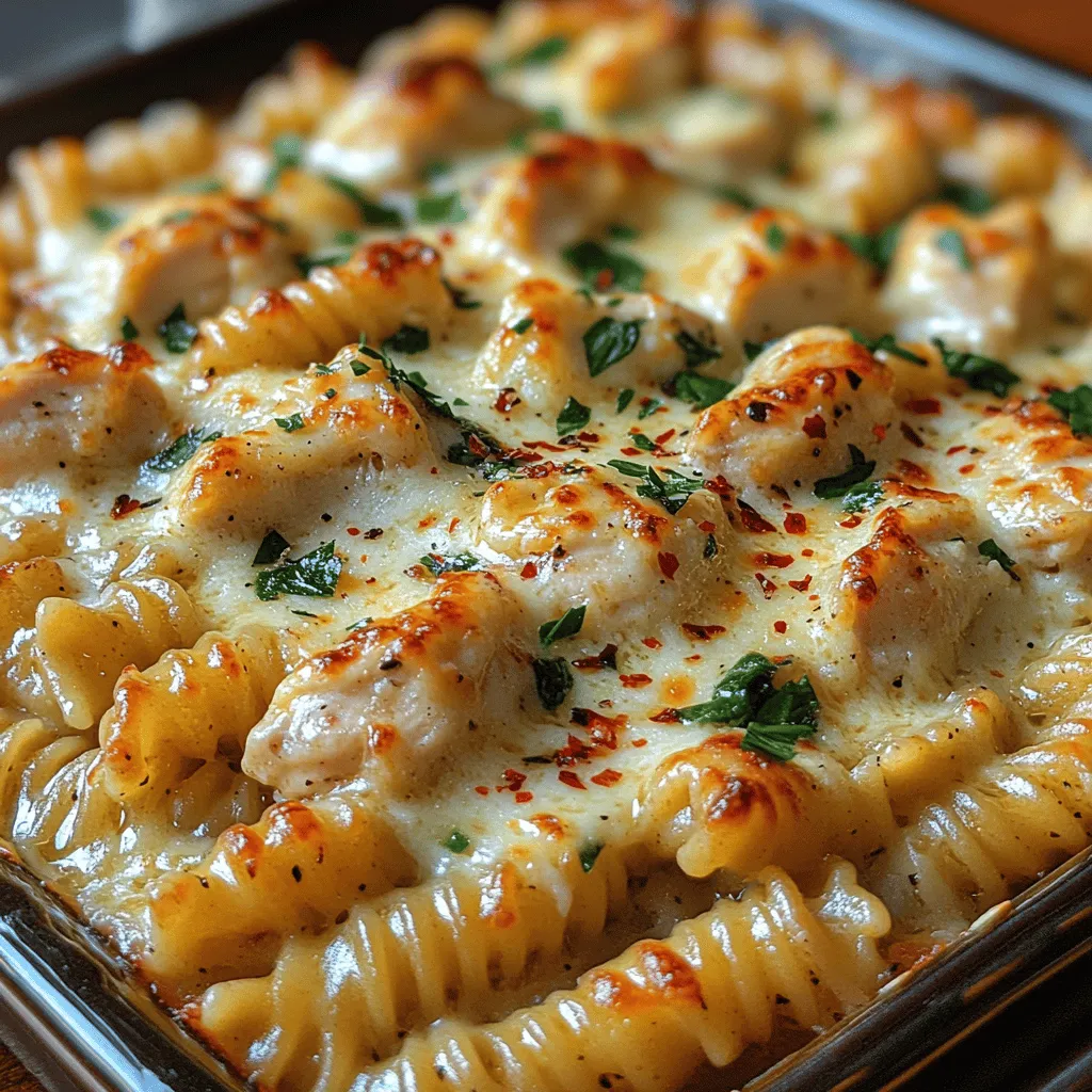 If you're looking for a dish that encapsulates the essence of comfort food while being effortless to prepare, look no further than Cheesy Garlic Parmesan Chicken Pasta Bake. This delightful casserole brings together tender chicken, al dente pasta, and a rich, creamy sauce, all topped with gooey melted cheese. It's a dish that promises to satisfy the whole family, making it a perfect choice for weeknight dinners, potlucks, or even cozy gatherings with friends.