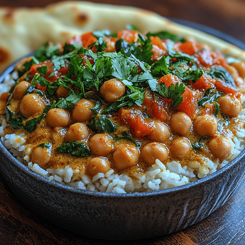 What sets Spicy Chickpea Delight apart from other chickpea recipes is its robust flavor profile. The dish layers spices—such as curry powder, cumin, and turmeric—with fresh ingredients like tomatoes and spinach, creating a delightful medley that dances on the palate. The addition of coconut milk adds a rich creaminess, balancing the spices and ensuring a smooth, luxurious texture. Each bite is a journey through different flavors, making it a compelling option for anyone looking to elevate their plant-based cooking.