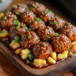 If you’re looking to elevate your culinary repertoire, the Juicy Teriyaki Pineapple Meatballs are an exceptional choice that infuses a burst of flavor and creativity into your meals. This dish artfully combines the savory goodness of meatballs with the tropical sweetness of pineapple, all brought together with a glossy, rich teriyaki glaze. It’s a delightful twist on traditional meatballs that makes it perfect for any occasion—be it a family dinner, a party appetizer, or simply a weeknight meal that promises to impress.