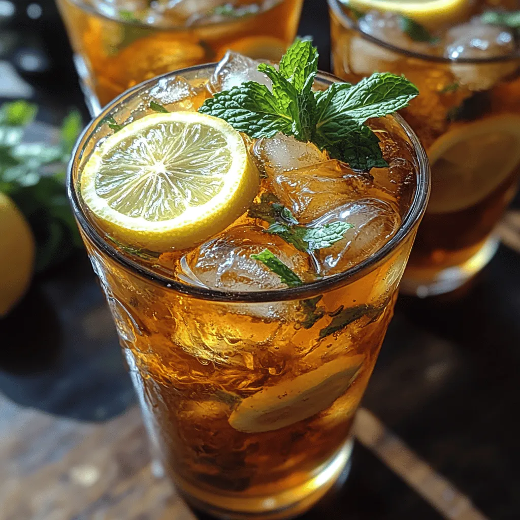 As the warm sun beckons us outdoors, nothing beats the refreshing taste of iced tea. Among the myriad of iced tea variations, <strong>Iced Vanilla Mint Tea</strong> stands out with its delightful blend of soothing black tea, invigorating mint, and the sweet warmth of vanilla. This drink is not just a thirst quencher; it’s an experience that brings together the essence of summer in every sip. With its refreshing qualities and vibrant flavors, it’s the perfect companion for lazy afternoons, lively gatherings, or even formal events where you want to impress your guests with a unique beverage option.” /></p>
</p>
<h3>Flavor Profiles and Pairing Suggestions</h3>
</p>
<p>Iced Vanilla Mint Tea embodies a delightful balance of flavors that tantalize the taste buds. The soothing notes of black tea, combined with the freshness of mint and the subtle sweetness of vanilla, create a beverage that is both refreshing and invigorating. This tea is perfect for hot summer days or as a soothing afternoon treat.</p>
</p>
<h4>Light Appetizers</h4>
</p>
<p>When planning to serve Iced Vanilla Mint Tea, consider light appetizers that complement its refreshing taste. Here are a few suggestions:</p>
</p>
<p>– <strong>Cucumber Sandwiches</strong>: These classic British treats, filled with cream cheese and fresh dill, pair beautifully with the minty notes of the tea. Their lightness and coolness enhance the refreshing experience of the drink.</p>
</p>
<p>– <strong>Caprese Skewers</strong>: Cherry tomatoes, fresh basil, and mozzarella balls drizzled with balsamic glaze provide a burst of flavor that contrasts nicely with the sweetness of the tea.</p>
</p>
<p>– <strong>Hummus and Veggies</strong>: A platter of crunchy vegetables served with a side of hummus not only adds a nutritious touch but also brings a savory element that balances the sweetness of the Iced Vanilla Mint Tea.</p>
</p>
<h4>Desserts</h4>
</p>
<p>For those with a sweet tooth, consider desserts that can harmonize with the tea’s flavor profile:</p>
</p>
<p>– <strong>Lemon Sorbet</strong>: The tartness of lemon sorbet complements the sweetness of the iced tea while enhancing its refreshing qualities. The combination is perfect for a hot day.</p>
</p>
<p>– <strong>Mint Chocolate Chip Cookies</strong>: These cookies echo the mint flavor in the tea, creating a delightful pairing that is sure to please any dessert lover.</p>
</p>
<p>– <strong>Fruit Tarts</strong>: A light fruit tart, possibly featuring berries or citrus, will not only look beautiful but will also provide a delicious contrast to the Iced Vanilla Mint Tea’s flavor.</p>
</p>
<h4>Seasonal Variations</h4>
</p>
<p>The beauty of Iced Vanilla Mint Tea lies in its versatility. Seasonal variations can invigorate the recipe further:</p>
</p>
<p>– <strong>Summer</strong>: Fresh strawberries or peaches can be added to the tea for a sweet, fruity twist that captures the essence of summer.</p>
</p>
<p>– <strong>Fall</strong>: Consider infusing the tea with spices like cinnamon or nutmeg, or adding slices of apple to create a warm, cozy autumn flavor.</p>
</p>
<p>– <strong>Winter</strong>: During the colder months, adding a hint of peppermint or even a touch of ginger can enhance the tea’s warming qualities while still maintaining its refreshing essence.</p>
</p>
<h3>Health Benefits of Ingredients</h3>
</p>
<p>Each ingredient in Iced Vanilla Mint Tea not only contributes to its delicious flavor but also offers various health benefits:</p>
</p>
<h4>Black Tea</h4>
</p>
<p>Black tea is rich in antioxidants known as polyphenols, which can help improve heart health by reducing cholesterol levels and blood pressure. Studies also suggest that black tea may improve gut health and support weight management, making it a beneficial choice in your daily beverage repertoire.</p>
</p>
<h4>Mint</h4>
</p>
<p>Mint is renowned for its digestive properties. It can help relieve digestive issues and reduce bloating, making Iced Vanilla Mint Tea a great choice after meals. Moreover, the invigorating scent of mint can uplift your mood and enhance focus.</p>
</p>
<h4>Honey vs. Sugar</h4>
</p>
<p>When it comes to sweetening your tea, honey is often the healthier choice. It has a lower glycemic index compared to regular sugar, meaning it won’t spike your blood sugar levels as dramatically. Additionally, honey contains antioxidants and has antibacterial properties, making it a more nutritious option.</p>
</p>
<h4>Lemons</h4>
</p>
<p>Lemons are packed with Vitamin C, which is essential for a strong immune system. They also provide hydration and can aid in digestion, further enhancing the refreshing qualities of the iced tea. The citric acid in lemons can also help balance the sweetness of the drink.</p>
</p>
<h3>Creating Your Own Variations</h3>
</p>
<p>The beauty of Iced Vanilla Mint Tea is that it serves as a base for countless variations. Here are some creative ideas to inspire your own concoctions:</p>
</p>
<h4>Herbal Alternatives</h4>
</p>
<p>For those looking to avoid caffeine, consider substituting black tea with herbal teas such as chamomile or rooibos. These alternatives not only provide unique flavor profiles but also offer their own health benefits, making your iced tea experience diverse and exciting.</p>
</p>
<h4>Flavor Infusions</h4>
</p>
<p>Introduce additional fruits into your tea to create a more complex flavor profile. Berries like raspberries or blueberries can add a delightful sweetness and vibrant color. Peaches or citrus fruits can also be used to lend a refreshing twist.</p>
</p>
<h4>Sweetener Alternatives</h4>
</p>
<p>For those looking to reduce sugar intake, consider using stevia or agave syrup as natural sweeteners. These alternatives can provide the sweetness you desire without the calories of traditional sugars. Experiment with different amounts to find the perfect balance for your palate.</p>
</p>
<h3>Storing and Preserving Iced Tea</h3>
</p>
<p>Proper storage is key to maintaining the flavor and freshness of your Iced Vanilla Mint Tea. Here’s how to ensure you enjoy it to the fullest:</p>
</p>
<h4>Refrigeration</h4>
</p>
<p>To keep your iced tea fresh, store it in an airtight container in the refrigerator. Ideally, it can last for about 3 to 5 days. However, for the best taste and freshness, it’s recommended to consume it within the first two days. Over time, the flavors may become muted or overly strong as the tea continues to steep.</p>
</p>
<h4>Reusing Ingredients</h4>
</p>
<p>If you have leftover mint leaves or lemons, don’t let them go to waste! Fresh mint can be used in salads, smoothies, or as a garnish for other drinks. Lemon slices can enhance the flavor of water or be used in cooking to add brightness to various dishes.</p>
</p>
<h3>Conclusion</h3>
</p>
<p>Iced Vanilla Mint Tea is not just a beverage; it’s a refreshing experience that can be enjoyed any time of the year. With its balance of flavors, health benefits, and versatility, it’s the perfect choice for gatherings, casual afternoons, or a simple treat for yourself. From light appetizers to delightful desserts, the tea pairs beautifully with a variety of foods, enhancing both flavor and enjoyment.</p>
</p>
<p>We encourage you to experiment with this recipe, incorporating seasonal fruits or alternative ingredients to tailor it to your taste. Whether you’re sipping it poolside on a hot summer day or enjoying it as a cozy evening treat, Iced Vanilla Mint Tea is sure to delight. Embrace the art of homemade iced tea and savor the refreshing flavors that come from your kitchen.</p>
</div>