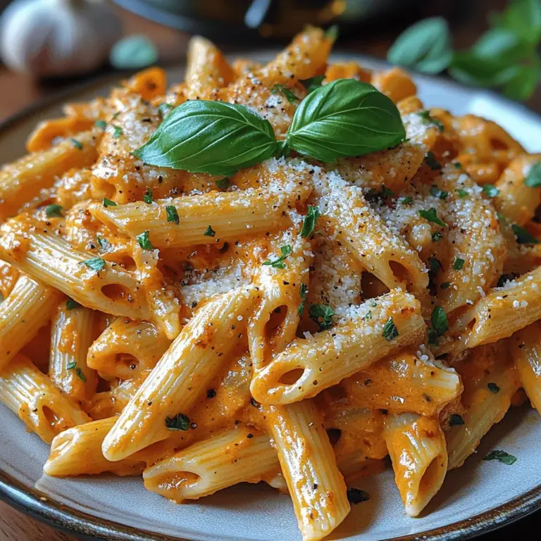 Creamy Roasted Red Pepper Pasta is a dish that embodies both comfort and sophistication, perfect for a weeknight dinner or a special occasion. With its luscious, creamy sauce and vibrant flavors, this pasta dish is sure to impress anyone at the table. The star of the show is undoubtedly the roasted red peppers, which not only add a beautiful color but also infuse the dish with a rich, sweet, and slightly smoky flavor profile that elevates the entire meal.