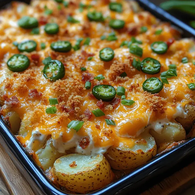 Casseroles have long held a cherished spot on dinner tables across the globe, revered for their comforting nature and versatility. These one-dish wonders are synonymous with home-cooked meals, bringing warmth and satisfaction to family gatherings, potlucks, and weeknight dinners alike. Among the myriad casserole recipes, the Cheesy Jalapeño Popper Potato Casserole stands out for its unique twist on traditional flavors. This dish fuses the classic, hearty taste of creamy potatoes with the spicy kick of jalapeños and the irresistible allure of melted cheese, creating a flavor explosion that delights the palate.