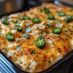 If you are searching for a dish that perfectly combines comfort food with a spicy kick, look no further than the Spicy Jalapeño Popper Chicken Casserole. This mouthwatering casserole is a delicious fusion of flavors that brings together tender chicken, creamy cheeses, and the zesty heat of jalapeños, making it an ideal choice for family dinners, potlucks, or cozy nights in. The beauty of this dish lies not only in its rich flavors but also in its simplicity and heartwarming appeal—a true testament to the power of comfort food.