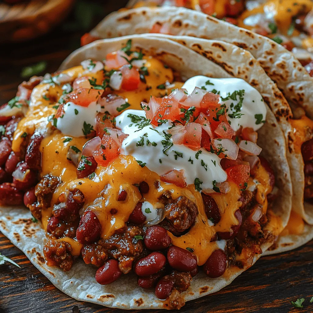 The Chili Cheese Burrito Fiesta is a delightful culinary creation that brings together the heartiness of chili with the comfort of a burrito, making it a true crowd-pleaser. This dish is celebrated for its vibrant flavors and satisfying textures, resulting in a meal that is not only delicious but also visually appealing. The rich, savory chili paired with gooey cheese and wrapped in a soft tortilla creates a symphony of taste that is hard to resist. Whether you're hosting a family dinner or planning a game night with friends, this dish is perfect for any occasion. It offers a fun, interactive dining experience where everyone can customize their burritos to their liking, making mealtime enjoyable and engaging.