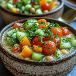 As the temperatures rise and summer approaches, there's nothing quite like a chilled soup to refresh and rejuvenate the palate. Chilled soups are not only a delightful way to cool down but also serve as a healthy, light meal option that can be both satisfying and packed with nutrients. One standout recipe that perfectly embodies this seasonal delight is the Refreshing Chilled Lemon Chickpea Veggie Soup.