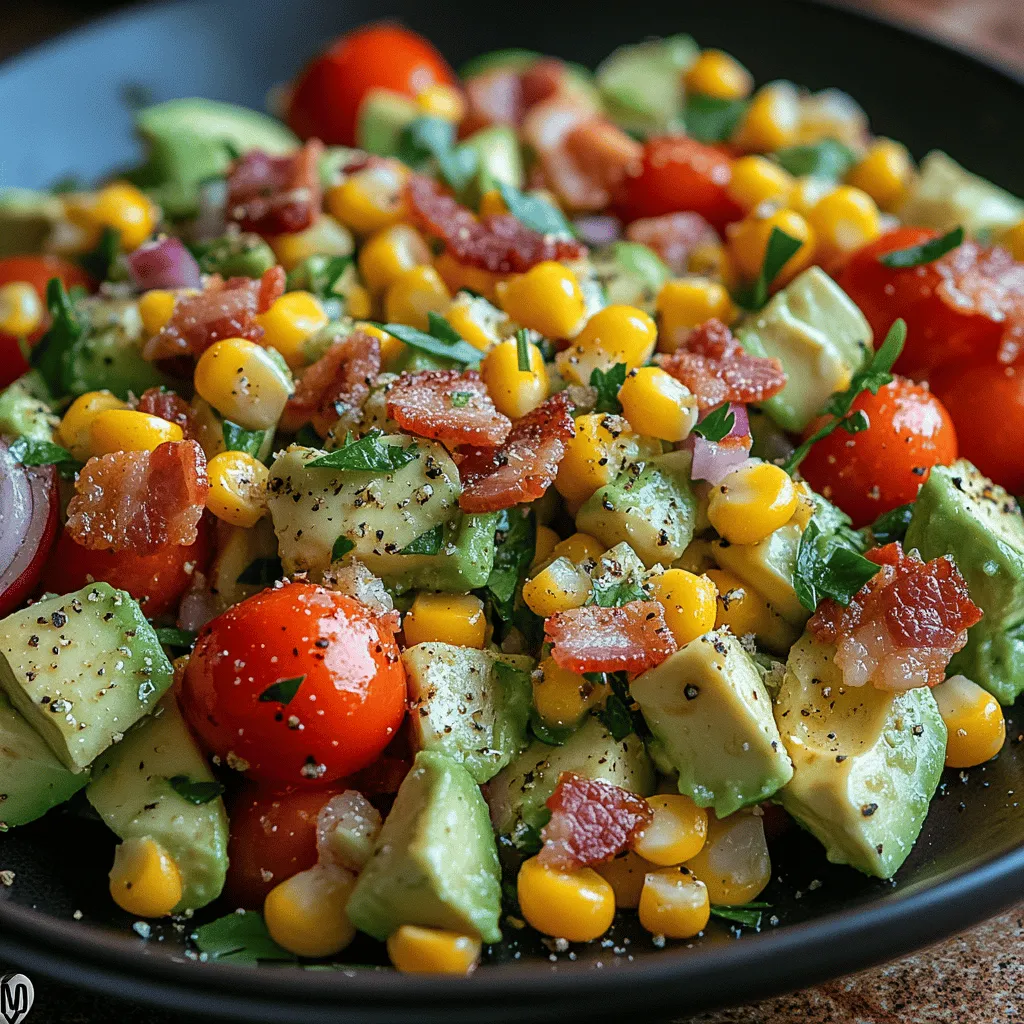In the world of salads, the Savory Bacon Corn Avocado Salad stands out as a delightful mix of flavors and textures that can tantalize the taste buds and nourish the body. This salad is not just a simple side dish; it’s a harmonious blend of creamy avocado, crispy bacon, sweet corn, and fresh vegetables, all coming together to create a dish that’s as wholesome as it is satisfying. Whether you’re hosting a summer barbecue, looking for a light lunch option, or simply wanting to enjoy a fresh and flavorful meal, this salad fits the bill perfectly.
