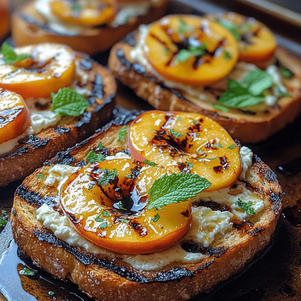 Discover the delightful combination of sweet and savory with this Grilled Peach Ricotta Toast recipe. Perfect for breakfast, brunch, or a light dessert, this dish combines juicy grilled peaches with creamy ricotta cheese on toasted sourdough bread. The contrast of warm, caramelized peaches against the rich, smooth ricotta creates a harmonious blend of flavors and textures that is both satisfying and elegant. With its vibrant colors and beautiful presentation, Grilled Peach Ricotta Toast is not just a meal; it’s an experience that is bound to impress your family and friends.