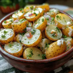 Potato salad is a timeless classic that graces tables across various cuisines, often serving as a staple side dish for picnics, barbecues, and family gatherings. Its creamy texture and ability to complement a wide range of main courses make it a beloved choice for many. Among the countless variations of potato salad, the Zesty Garlic Herb Potato Salad stands out with its vibrant flavor profile and wholesome ingredients. This dish is a delightful balance of indulgence and health, combining the richness of mayonnaise with the nutritional benefits of Greek yogurt.