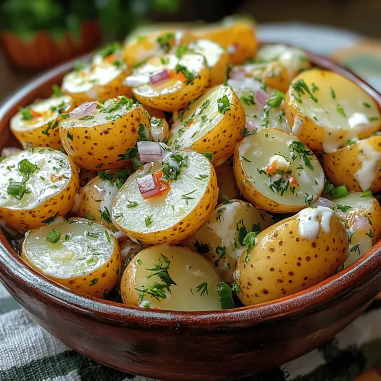 Potato salad is a timeless classic that graces tables across various cuisines, often serving as a staple side dish for picnics, barbecues, and family gatherings. Its creamy texture and ability to complement a wide range of main courses make it a beloved choice for many. Among the countless variations of potato salad, the Zesty Garlic Herb Potato Salad stands out with its vibrant flavor profile and wholesome ingredients. This dish is a delightful balance of indulgence and health, combining the richness of mayonnaise with the nutritional benefits of Greek yogurt.