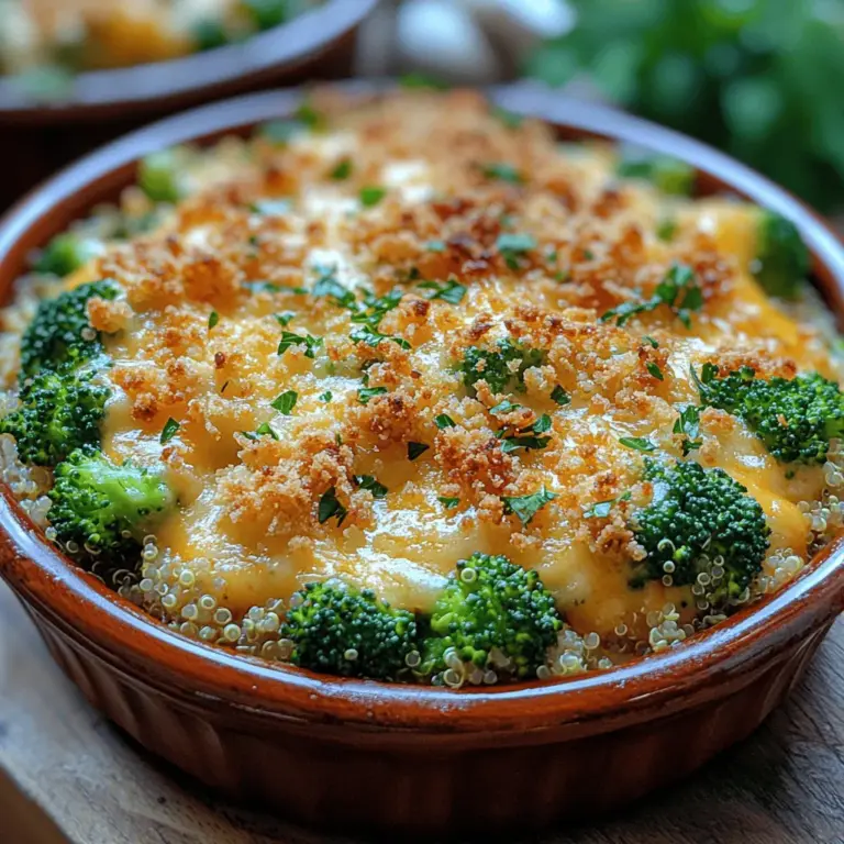 In the realm of comfort food, few dishes can compete with the hearty, satisfying nature of a casserole. The Broccoli Cheddar Quinoa Casserole stands out as a healthy yet indulgent option that marries nutritious ingredients with rich, flavorful profiles. This dish is not only a feast for the taste buds but also a celebration of wholesome ingredients, making it a popular choice for family dinners, potlucks, or any gathering where good food brings people together.