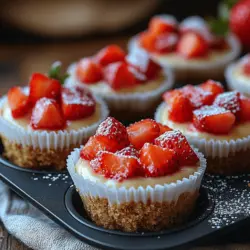 Strawberry Cheesecake Bites are the perfect blend of creamy, fruity, and crunchy, making them an ideal dessert for any occasion. These delightful treats are not only easy to make but also visually appealing and deliciously satisfying. With the smoothness of cream cheese, the sweetness of fresh strawberries, and the crunch of a graham cracker crust, these bites offer a unique twist on the classic cheesecake that is sure to impress your guests and satisfy your sweet cravings.