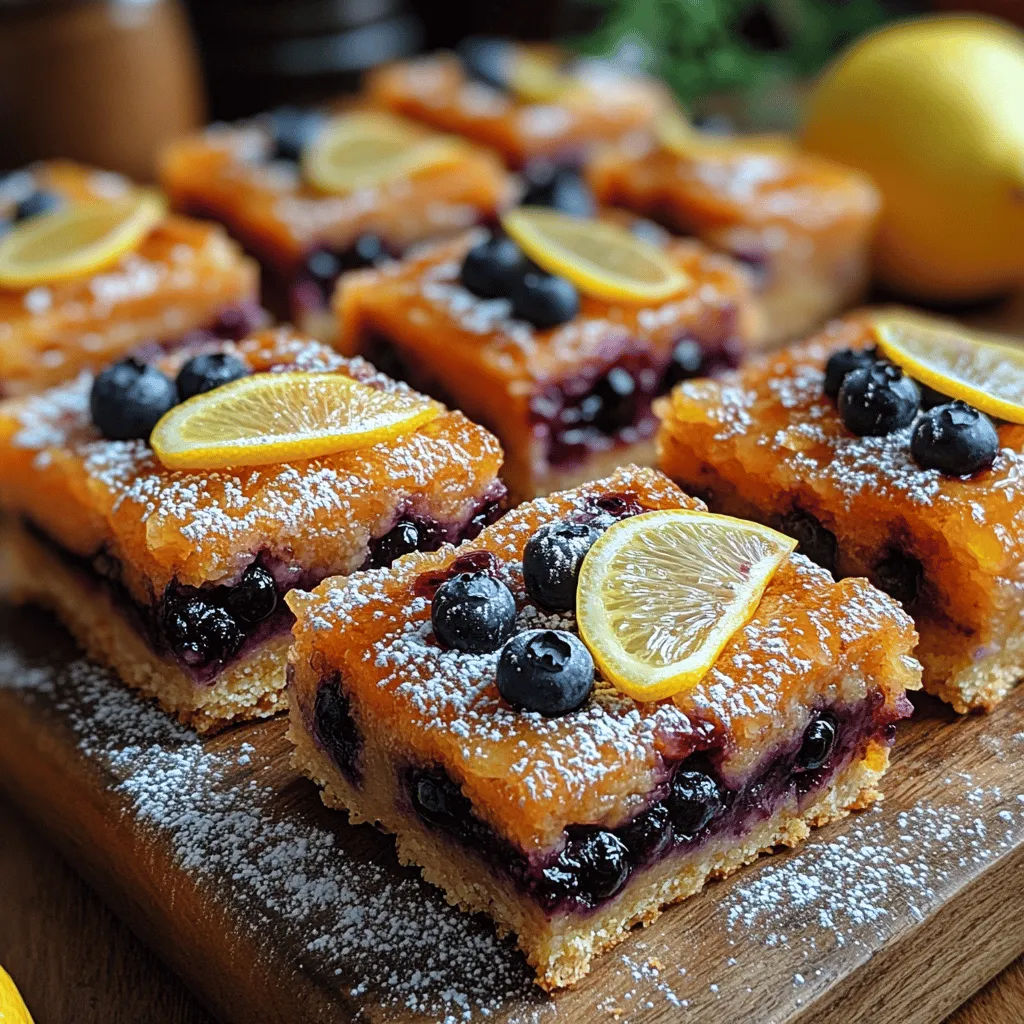 Sunny Blueberry Bliss Bars are more than just a dessert; they encapsulate a delightful fusion of sweet and tangy flavors, reminiscent of warm summer days and sunlit picnics. With a buttery crust that cradles a luscious blueberry filling and a hint of zesty lemon, these bars are perfect for any occasion, whether it's a casual family gathering or a sophisticated brunch with friends. As you take a bite, the vibrant flavors dance on your palate, leaving a refreshing aftertaste that beckons for another piece.