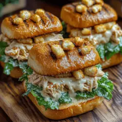 Savory Slow Cooker Chicken Caesar Sandwiches