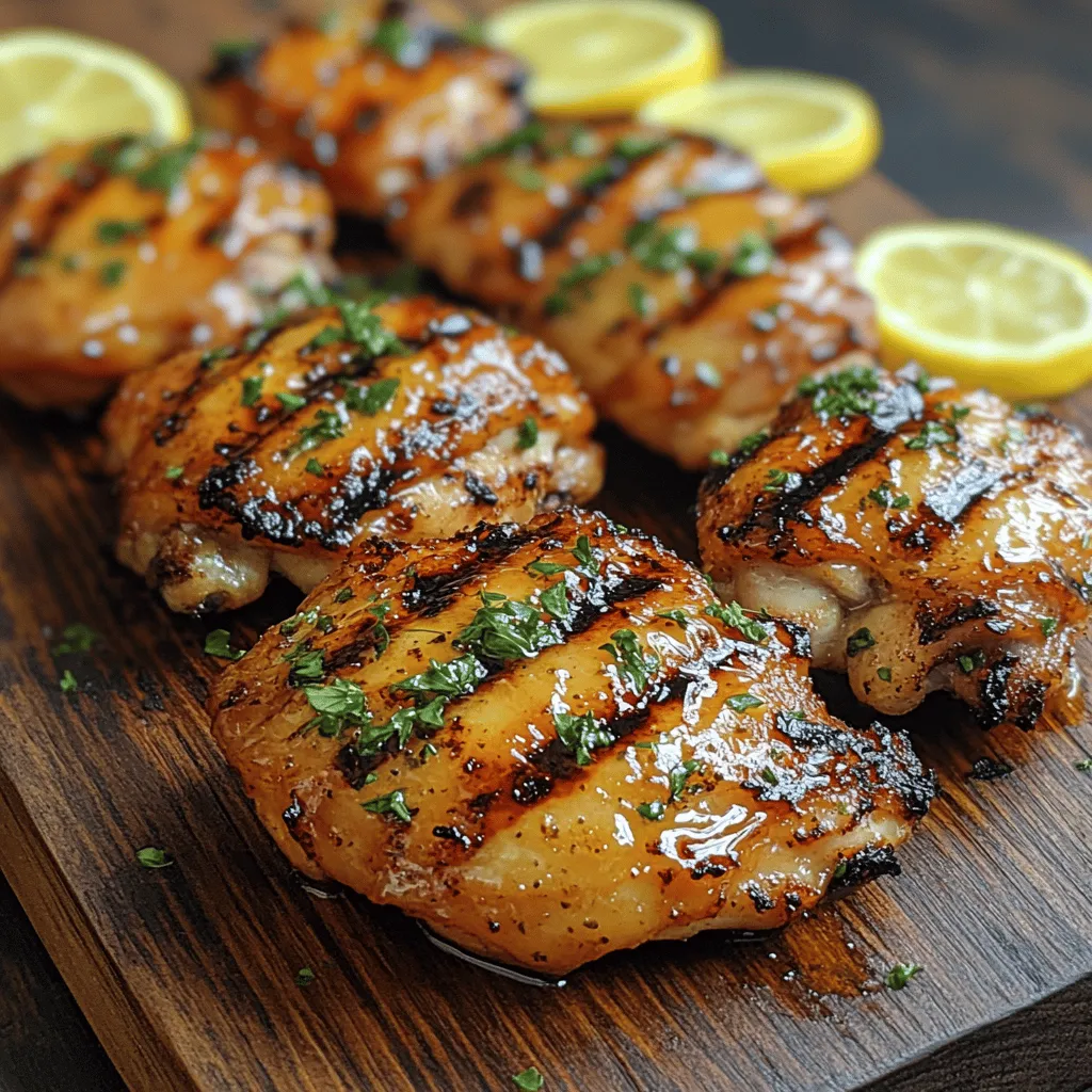 The appeal of Honey Lemon Grilled Chicken Thighs lies in its simplicity and the depth of flavor achieved through its ingredients. The marriage of honey and lemon creates a harmonious blend that enhances the natural taste of the chicken while adding a delightful glaze that caramelizes beautifully on the grill. Each bite delivers a burst of flavor, making it a go-to recipe for anyone looking to impress with minimal effort.