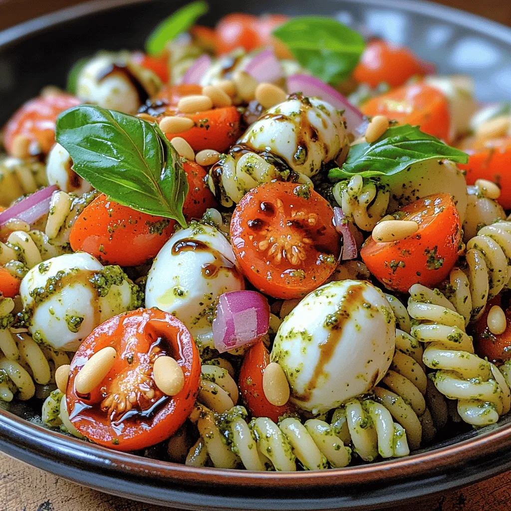 As the sun shines brighter and the days become longer, there’s nothing quite like a refreshing dish to celebrate the vibrant flavors of summer. The Caprese Pasta Salad with Basil Pesto is a delightful combination of fresh ingredients that encapsulates the essence of the season. This dish marries the sweetness of ripe cherry tomatoes, the creaminess of fresh mozzarella, and the aromatic notes of basil, all wrapped up in the comforting embrace of al dente pasta. It's not just a feast for the eyes, but also a refreshing delight for the palate, making it an ideal choice for gatherings, picnics, or even a light lunch at home.