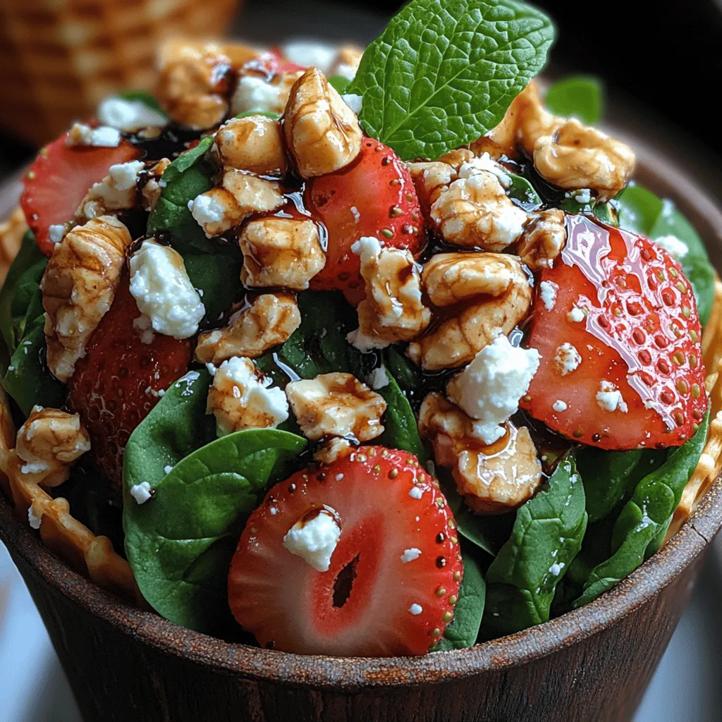 The importance of using seasonal ingredients cannot be overstated, particularly in a dish like Strawberry Spinach Balsamic Cones. Fresh spinach and strawberries are at their peak during the warmer months, offering superior flavor and texture compared to their out-of-season counterparts. Spinach, a leafy green packed with nutrients, is not only rich in vitamins A, C, and K, but also boasts a wealth of antioxidants. Meanwhile, strawberries, with their juicy sweetness, provide a refreshing contrast to the earthiness of spinach. Together, they create a harmonious blend that is as visually appealing as it is delicious.