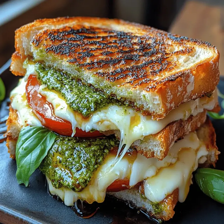 The grilled cheese sandwich is a beloved comfort food that has graced the tables of many households for generations. Its simplicity and rich, gooey texture make it an all-time favorite, whether served as a quick snack or a hearty meal. In recent years, culinary enthusiasts and home cooks alike have elevated this classic dish, experimenting with gourmet ingredients to create innovative variations that tantalize the taste buds. One such delightful twist is the Melty Caprese Grilled Cheese Delight, which combines the traditional elements of a grilled cheese sandwich with the vibrant flavors of a Caprese salad.