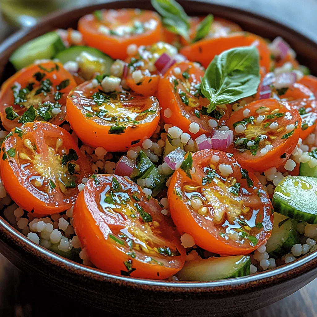 The Zesty Tomato Basil Couscous Salad is a culinary gem that perfectly balances freshness, flavor, and nutrition. This vibrant dish combines the light, fluffy texture of couscous with the sweet juiciness of ripe tomatoes and the aromatic essence of fresh basil. It’s an ideal choice for a summer picnic, a light lunch, or a side dish at a family gathering. Whether you are a seasoned cook or a kitchen novice, this salad is not only easy to prepare but also a delightful addition to your meal repertoire.