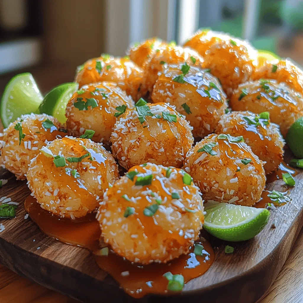 Are you ready to elevate your appetizer game? Crunchy Coconut Shrimp Balls with Sweet Chili Drizzle are a delightful blend of flavors and textures that will tantalize your taste buds and impress your guests. This dish features succulent shrimp enveloped in a crispy panko and coconut shell, making each bite a perfect balance of crunch and tenderness. With a hint of sweetness from the chili drizzle, this recipe is sure to become a favorite for any occasion, whether you’re hosting a lively party, enjoying a casual dinner, or simply looking for a delicious snack.