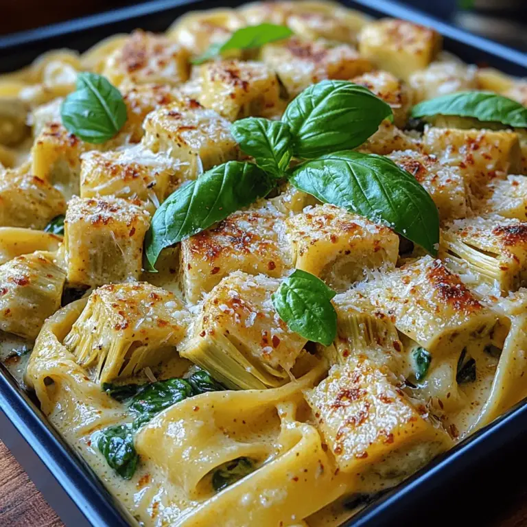 Welcome to the enchanting world of pasta, where each dish tells a story of tradition, flavor, and comfort. Among the myriad of pasta recipes, one stands out in its creamy texture and vibrant flavors: the Creamy Spinach Artichoke Delight. This dish is a celebration of fresh ingredients, combining the earthy richness of spinach and artichokes with a luxurious, velvety sauce that envelops every strand of pasta.