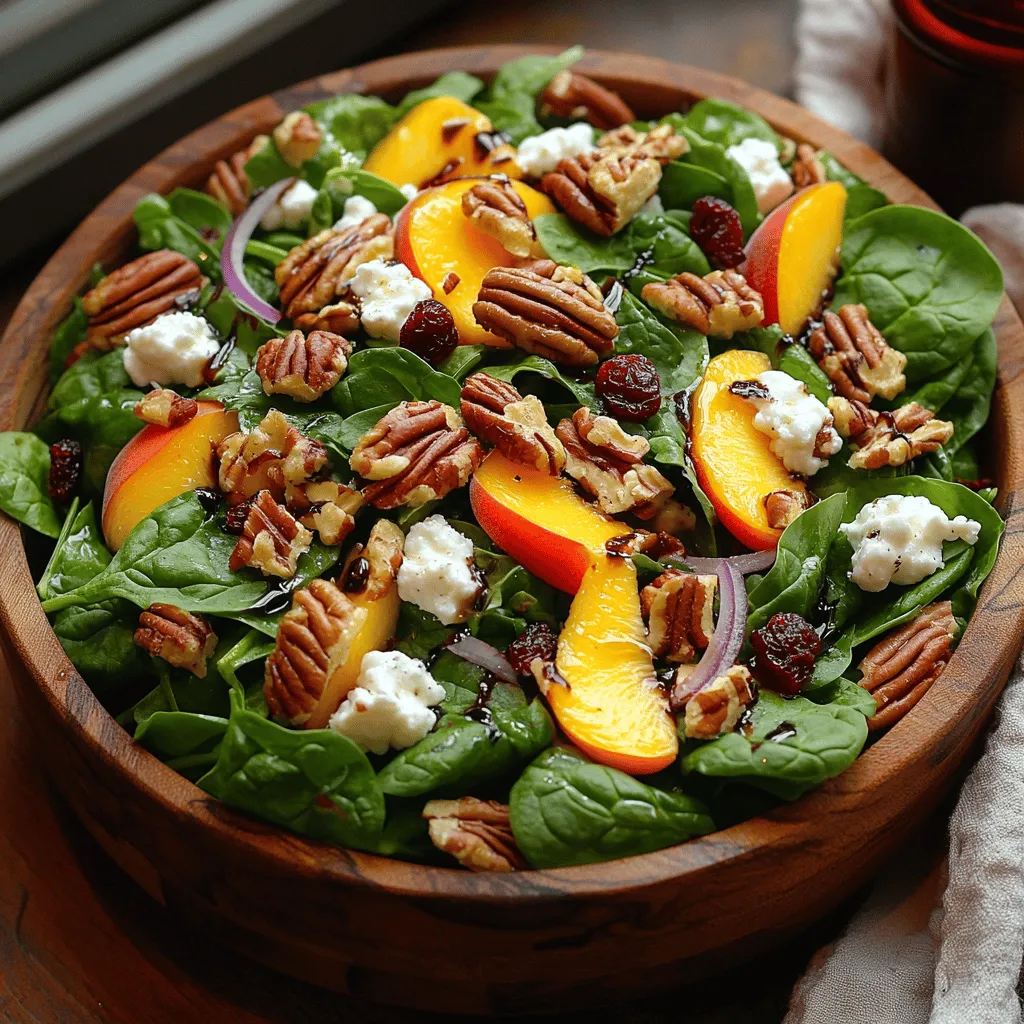 To truly appreciate the Sun-Kissed Spinach and Peach Goat Cheese Salad, it's essential to explore its key components. Each ingredient not only contributes to the dish's unique flavor profile but also brings an array of nutritional benefits that make this salad a wholesome choice.