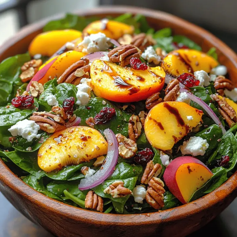 To truly appreciate the Sun-Kissed Spinach and Peach Goat Cheese Salad, it's essential to explore its key components. Each ingredient not only contributes to the dish's unique flavor profile but also brings an array of nutritional benefits that make this salad a wholesome choice.