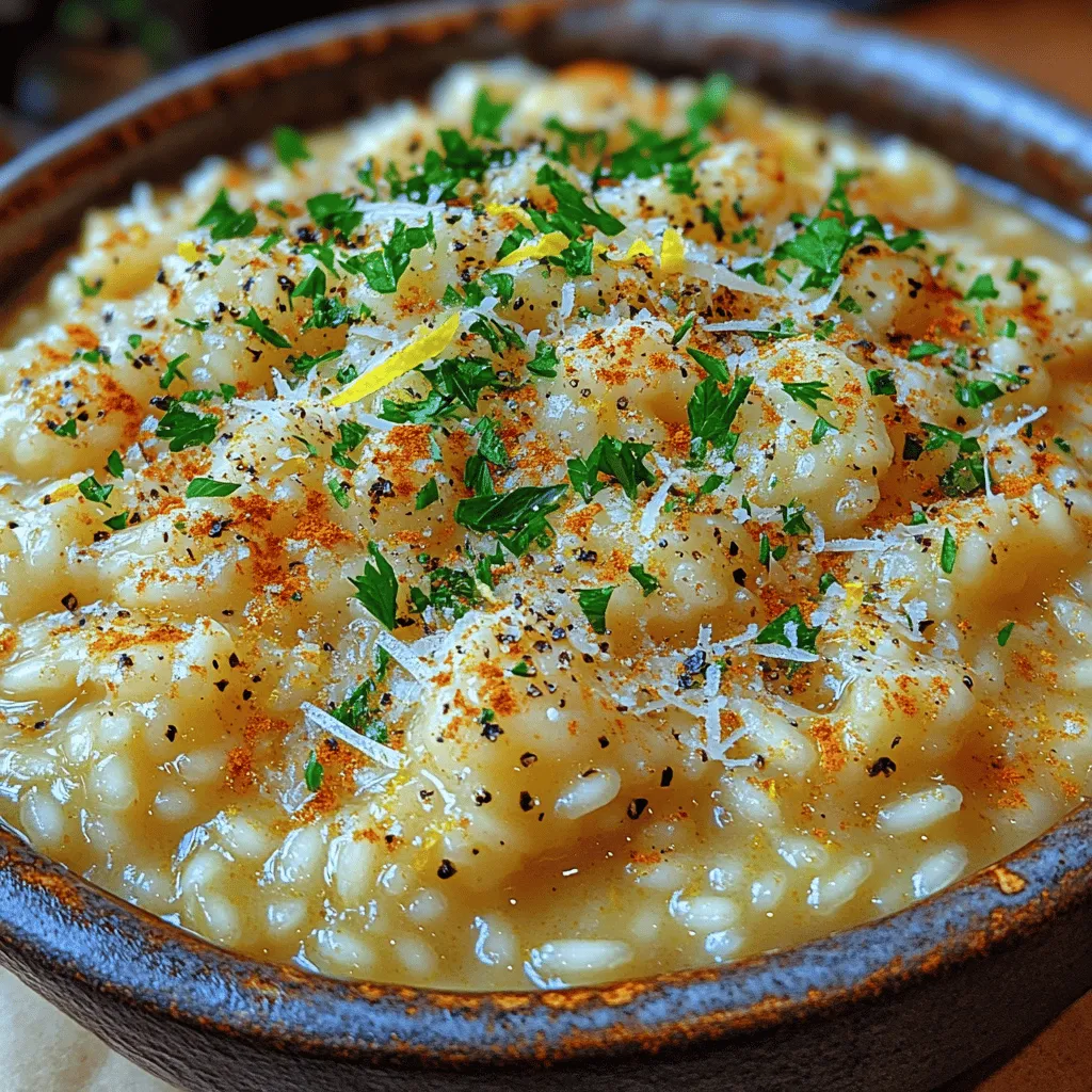 Risotto is a classic Italian dish known for its creamy texture and rich flavors, making it a beloved staple in kitchens around the world. This dish, which hails from Northern Italy, has become synonymous with comfort food, often evoking images of cozy family dinners and festive gatherings. The process of making risotto is both an art and a science, requiring attention and care to achieve the perfect consistency. Among the myriad variations of this traditional dish, the Zesty Creamy Lemon Garlic Risotto stands out for its vibrant flavors and refreshing twist.
