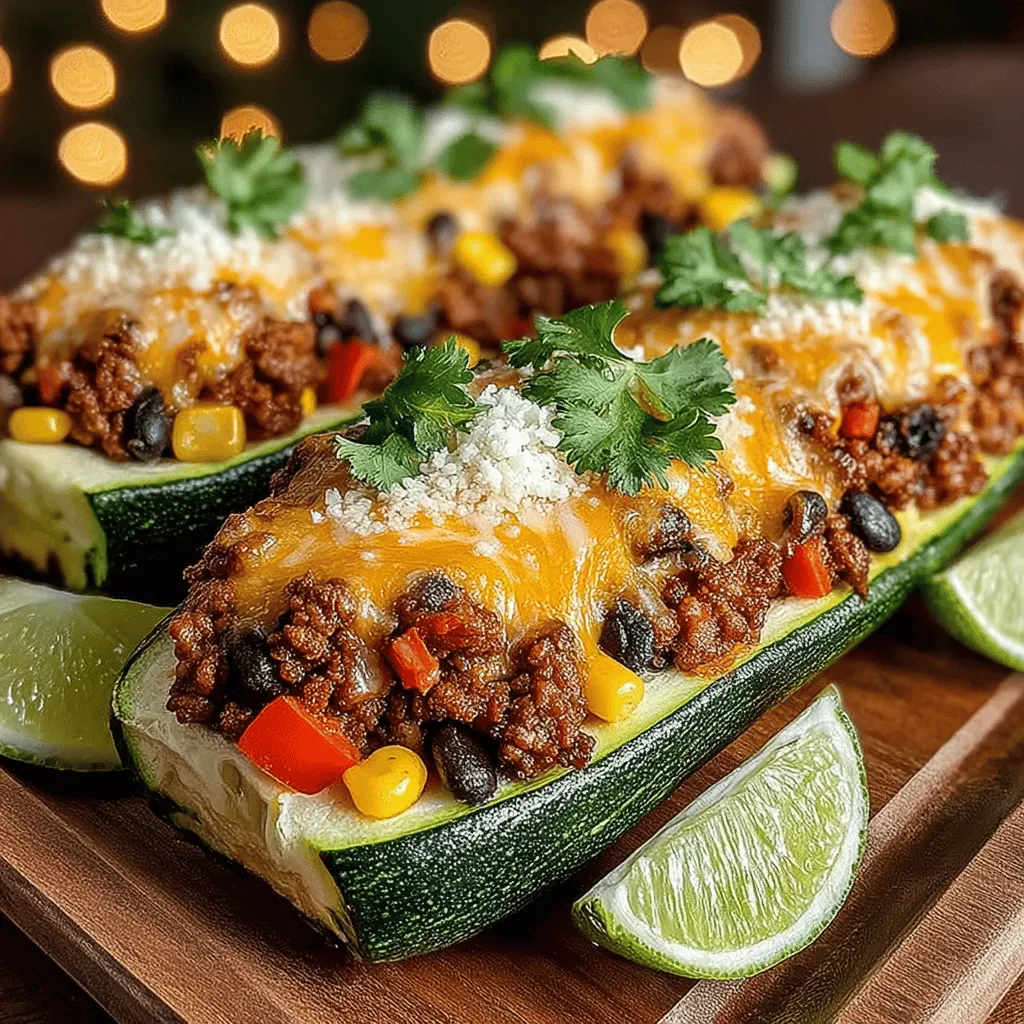 Zucchini has gained immense popularity in the culinary world, especially among health-conscious individuals seeking tasty alternatives to traditional ingredients. This versatile vegetable has established itself as a go-to option for those wanting to enjoy their favorite dishes while maintaining a nutritious diet. One innovative way to incorporate zucchini into your meals is through the creation of taco boats, which cleverly merge the beloved flavors of tacos with the light, refreshing qualities of zucchini. These Zesty Zucchini Taco Boats not only tantalize your taste buds but also provide a filling and wholesome meal option.