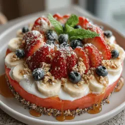 To create a delicious Watermelon Fiesta Pizza, achieving a smooth and creamy yogurt base is essential. Begin by choosing a high-quality yogurt; Greek yogurt is an excellent option due to its thick and rich texture. For a vegan alternative, opt for coconut or almond yogurt, which can also provide a lovely creaminess.