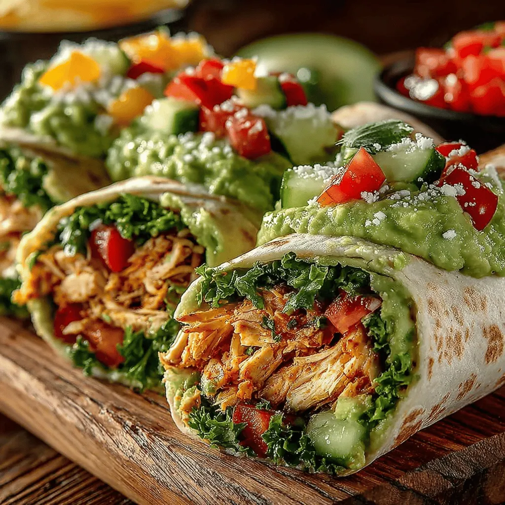In today's fast-paced world, finding a meal that is both nutritious and delicious can be a challenge. Many people often settle for quick, unhealthy options that lack essential nutrients. However, the Creamy Avocado Chicken Salad Wraps present a delightful solution that allows you to savor every bite while nourishing your body. This recipe is a harmonious fusion of flavors and textures that not only satisfies your taste buds but also packs a punch of nutritional value. By combining tender shredded chicken with creamy avocado and refreshing vegetables, all wrapped in a whole wheat or spinach tortilla, this dish makes for a perfect option for lunch, dinner, or even a picnic.