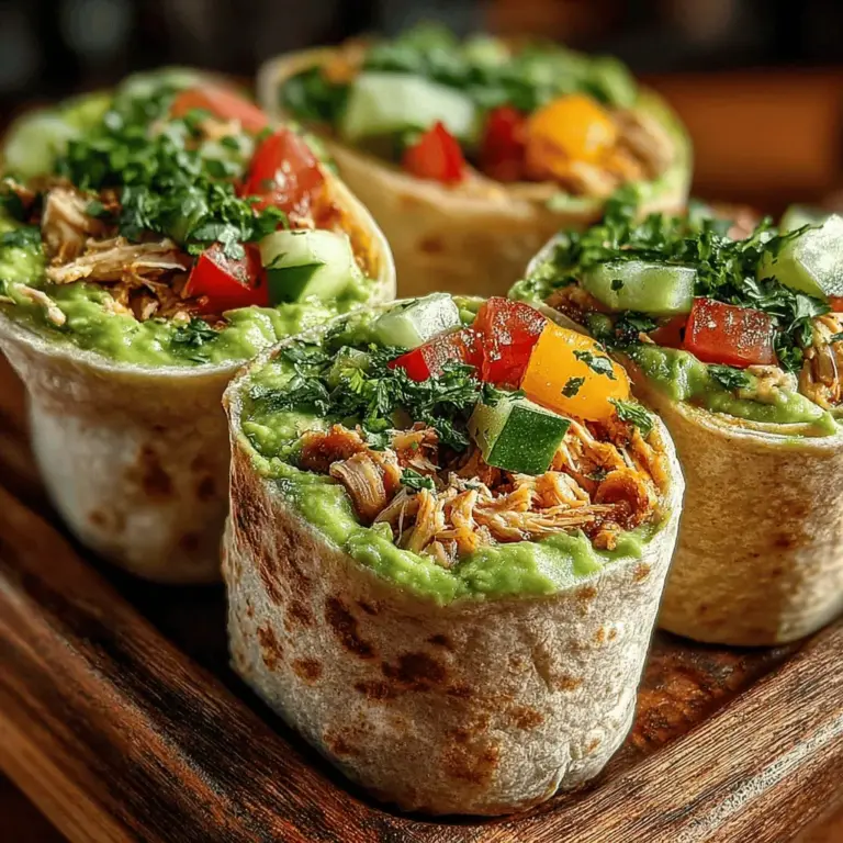 In today's fast-paced world, finding a meal that is both nutritious and delicious can be a challenge. Many people often settle for quick, unhealthy options that lack essential nutrients. However, the Creamy Avocado Chicken Salad Wraps present a delightful solution that allows you to savor every bite while nourishing your body. This recipe is a harmonious fusion of flavors and textures that not only satisfies your taste buds but also packs a punch of nutritional value. By combining tender shredded chicken with creamy avocado and refreshing vegetables, all wrapped in a whole wheat or spinach tortilla, this dish makes for a perfect option for lunch, dinner, or even a picnic.