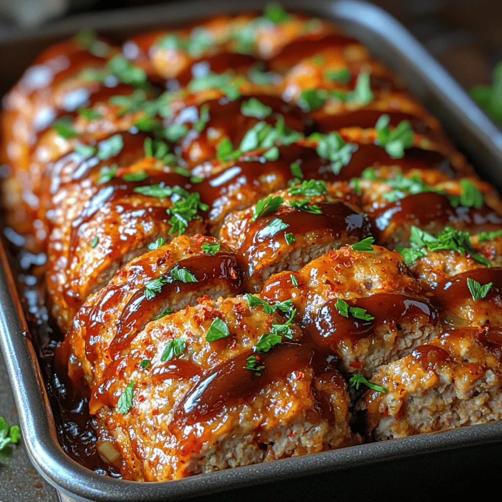 Meatloaf has long held a cherished place in American cuisine, celebrated for its comforting flavors and satisfying texture. This classic dish, often associated with family gatherings and home-cooked meals, has evolved over the years. Today, we’re excited to present a fresh take on this beloved staple: Tangy BBQ Turkey Meatloaf. This recipe not only retains the comforting essence of traditional meatloaf but also introduces a delightful twist by using ground turkey and zesty barbecue flavors, making it a standout choice for your dinner table.