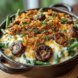 When it comes to baking your cheesy green bean casserole, timing and temperature are key. Preheat your oven to 350°F (175°C). Once your casserole is assembled, bake it for about 25 to 30 minutes. You want to ensure that the mixture is bubbling around the edges and the cheese is melted and gooey. The ideal consistency is creamy with tender green beans, but not overcooked to the point of mushiness.