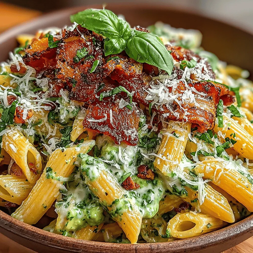 Pasta lovers, get ready to elevate your dinner table with a dish that perfectly balances indulgence and freshness: Creamy Avocado and Bacon Penne. This luxurious pasta recipe combines the rich, buttery texture of ripe avocados with the savory crunch of crispy bacon, creating a symphony of flavors and textures that is sure to please your palate. Whether you’re preparing a quick weeknight dinner or impressing guests at a gathering, this dish offers a delightful twist on traditional pasta that is both satisfying and nutritious.